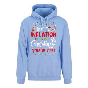 Due To Inflation This Is My Ugly Sweater Christmas Funny Unisex Surf Hoodie