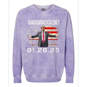 Donald Trump Inauguration Day 2025 47th President Usa Flag Colorblast Crewneck Sweatshirt