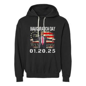 Donald Trump Inauguration Day 2025 47th President Usa Flag Garment-Dyed Fleece Hoodie