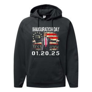 Donald Trump Inauguration Day 2025 47th President Usa Flag Performance Fleece Hoodie