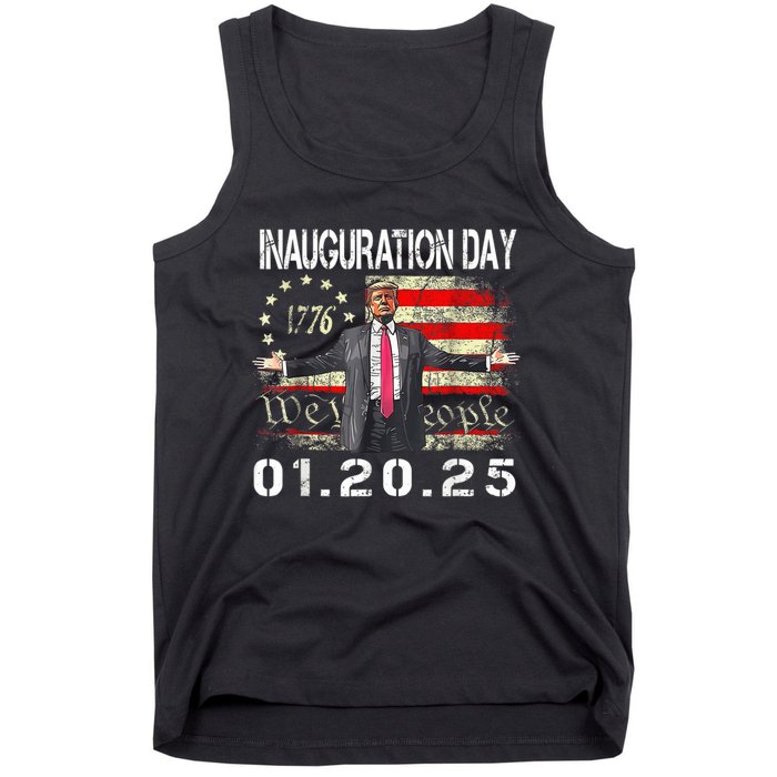 Donald Trump Inauguration Day 2025 47th President Usa Flag Tank Top