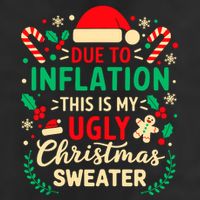 Due To Inflation This Is My Ugly Sweater Xmas Microfiber Hand Towel