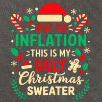 Due To Inflation This Is My Ugly Sweater Xmas Cotton Canvas Backpack