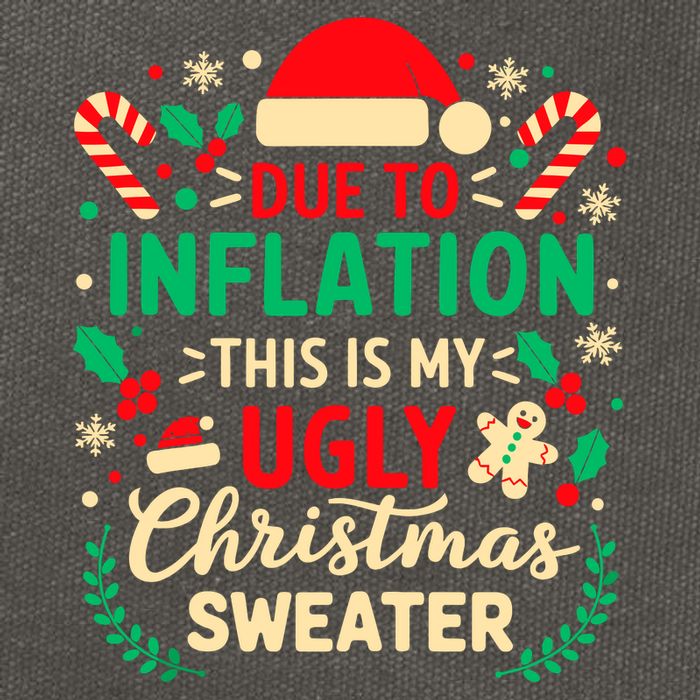 Due To Inflation This Is My Ugly Sweater Xmas Cotton Canvas Backpack