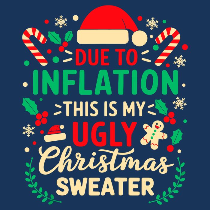 Due To Inflation This Is My Ugly Sweater Xmas Drawstring Bag