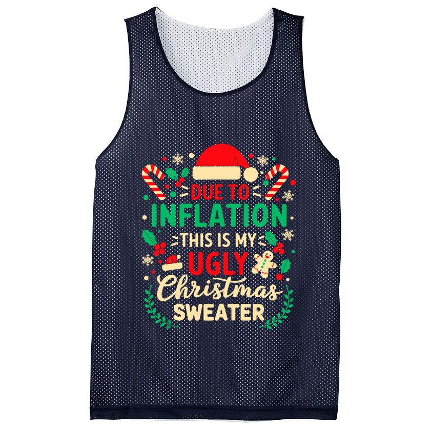 Due To Inflation This Is My Ugly Sweater Xmas Mesh Reversible Basketball Jersey Tank