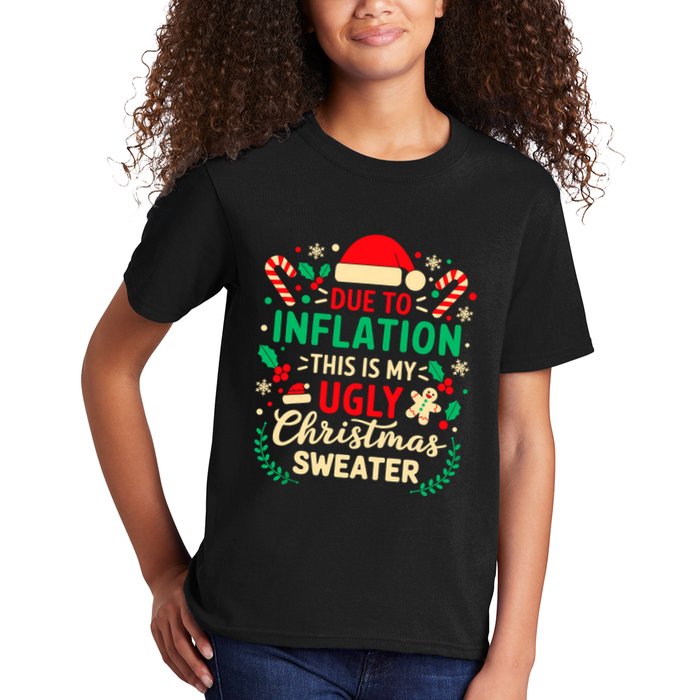 Due To Inflation This Is My Ugly Sweater Xmas Kids T-Shirt