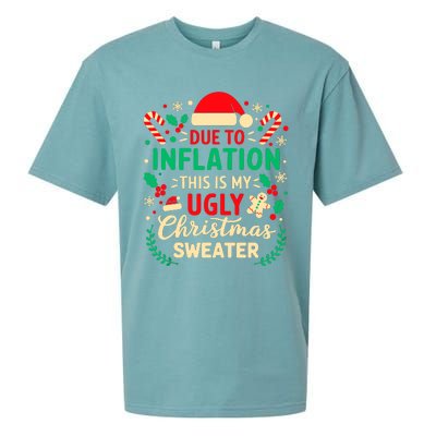 Due To Inflation This Is My Ugly Sweater Xmas Sueded Cloud Jersey T-Shirt