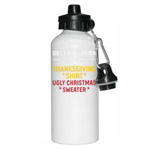 Due To Inflation This Is My Halloween Thanksgiving Christmas Cute Gift Aluminum Water Bottle