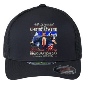 Donald Trump Inauguration Day 2025 47th President Usa Flag Flexfit Unipanel Trucker Cap