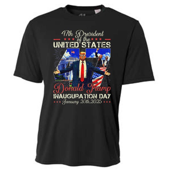 Donald Trump Inauguration Day 2025 47th President Usa Flag Cooling Performance Crew T-Shirt