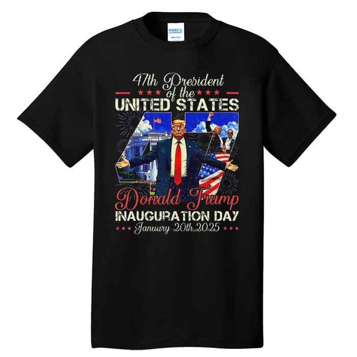 Donald Trump Inauguration Day 2025 47th President Usa Flag Tall T-Shirt