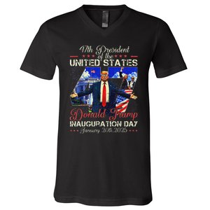 Donald Trump Inauguration Day 2025 47th President Usa Flag V-Neck T-Shirt