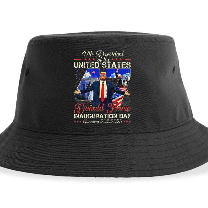 Donald Trump Inauguration Day 2025 47th President Usa Flag Sustainable Bucket Hat