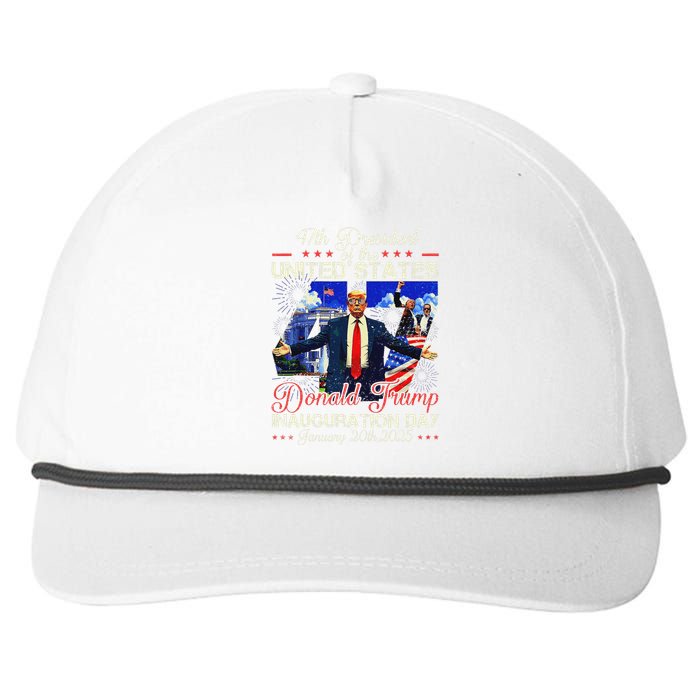 Donald Trump Inauguration Day 2025 47th President Usa Flag Snapback Five-Panel Rope Hat