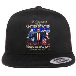 Donald Trump Inauguration Day 2025 47th President Usa Flag Flat Bill Trucker Hat