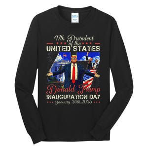 Donald Trump Inauguration Day 2025 47th President Usa Flag Tall Long Sleeve T-Shirt