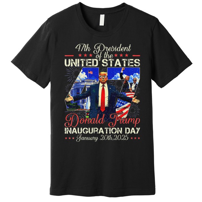 Donald Trump Inauguration Day 2025 47th President Usa Flag Premium T-Shirt