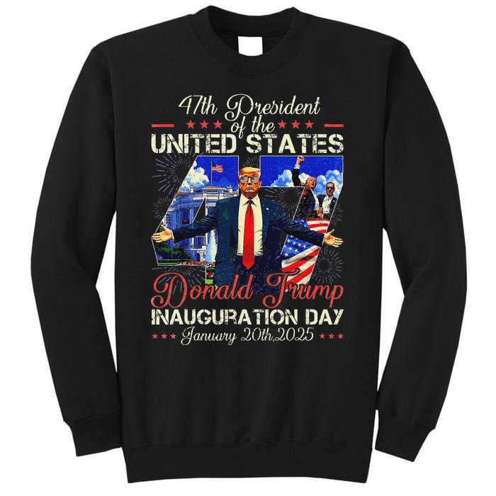 Donald Trump Inauguration Day 2025 47th President Usa Flag Tall Sweatshirt