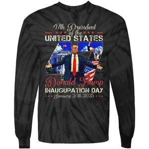 Donald Trump Inauguration Day 2025 47th President Usa Flag Tie-Dye Long Sleeve Shirt