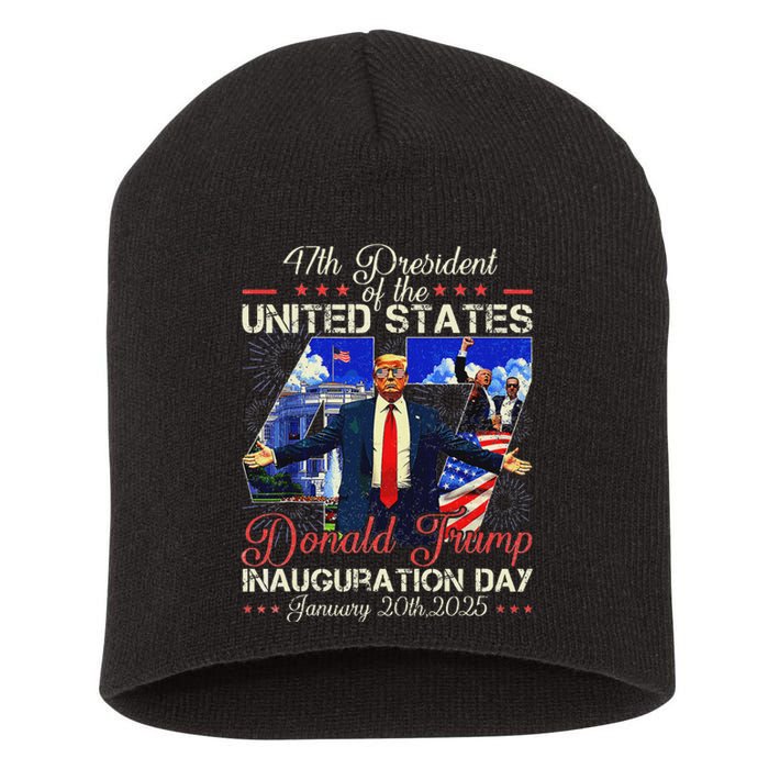 Donald Trump Inauguration Day 2025 47th President Usa Flag Short Acrylic Beanie