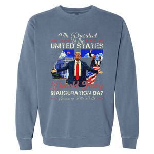 Donald Trump Inauguration Day 2025 47th President Usa Flag Garment-Dyed Sweatshirt