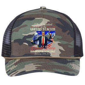 Donald Trump Inauguration Day 2025 47th President Usa Flag Retro Rope Trucker Hat Cap