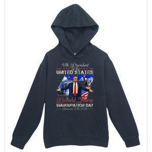 Donald Trump Inauguration Day 2025 47th President Usa Flag Urban Pullover Hoodie