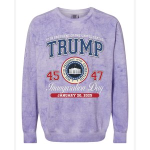 Donald Trump Inauguration Day Jan 2025 45th 47th President Colorblast Crewneck Sweatshirt