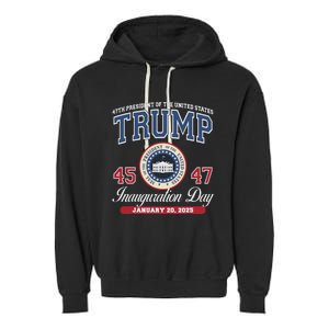 Donald Trump Inauguration Day Jan 2025 45th 47th President Garment-Dyed Fleece Hoodie