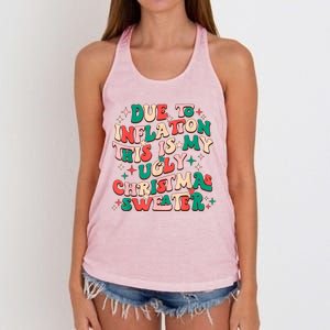 Due To Inflation This Is My Ugly Christmas Sweaters Women's Knotted Racerback Tank