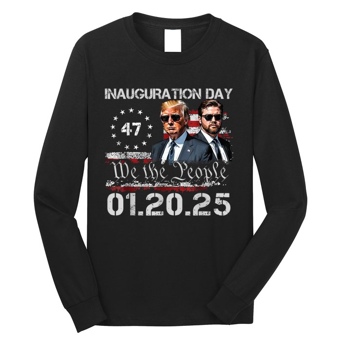 Donald Trump Inauguration Day 2025 47th President Usa Flag Long Sleeve Shirt