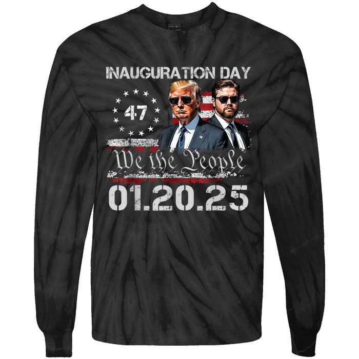 Donald Trump Inauguration Day 2025 47th President Usa Flag Tie-Dye Long Sleeve Shirt