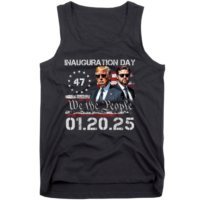 Donald Trump Inauguration Day 2025 47th President Usa Flag Tank Top