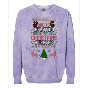 Due To Inflation This Is My Ugly Funny For Christmas Cute Colorblast Crewneck Sweatshirt