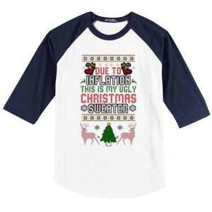 Due To Inflation This Is My Ugly Funny For Christmas Cute Baseball Sleeve Shirt