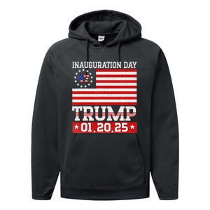 Donald Trump Inauguration Day 2025 47th President Usa Flag Performance Fleece Hoodie