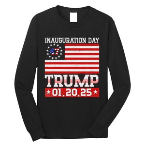 Donald Trump Inauguration Day 2025 47th President Usa Flag Long Sleeve Shirt