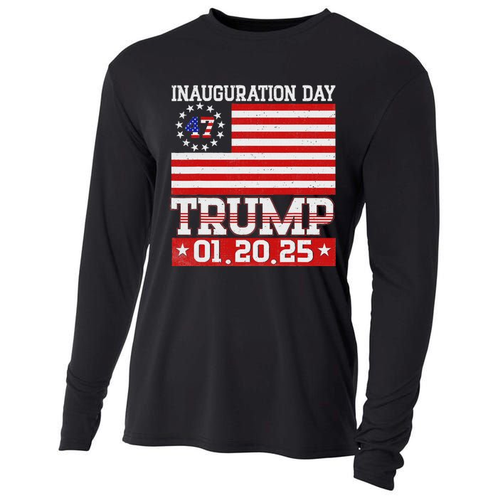 Donald Trump Inauguration Day 2025 47th President Usa Flag Cooling Performance Long Sleeve Crew