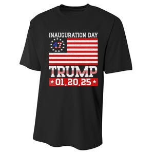 Donald Trump Inauguration Day 2025 47th President Usa Flag Performance Sprint T-Shirt