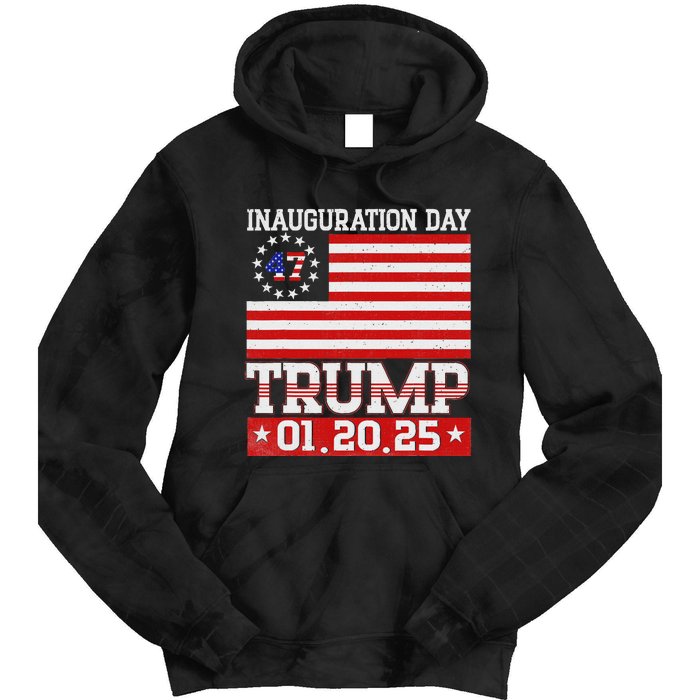 Donald Trump Inauguration Day 2025 47th President Usa Flag Tie Dye Hoodie