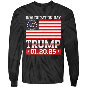 Donald Trump Inauguration Day 2025 47th President Usa Flag Tie-Dye Long Sleeve Shirt