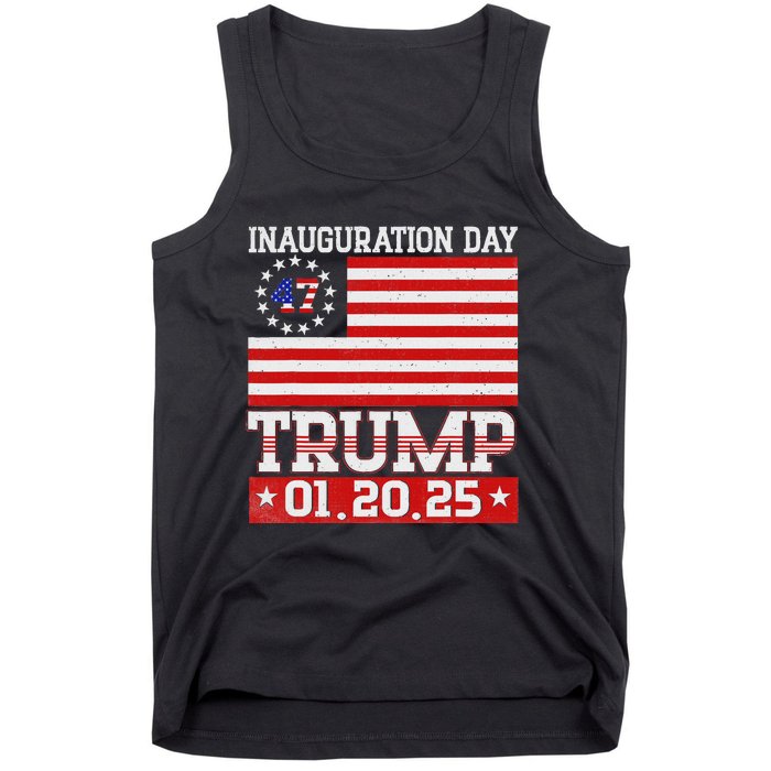 Donald Trump Inauguration Day 2025 47th President Usa Flag Tank Top