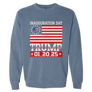 Donald Trump Inauguration Day 2025 47th President Usa Flag Garment-Dyed Sweatshirt