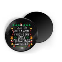 Due to Inflation Ugly Christmas Sweaters Funny Magnet