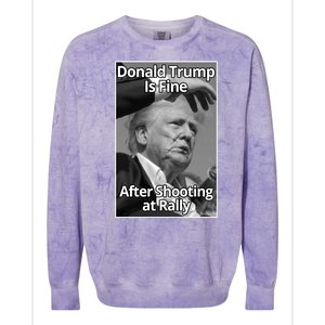 Donald Trump Is Fine After Shooting At Rally Colorblast Crewneck Sweatshirt