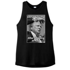 Donald Trump Is Fine After Shooting At Rally Ladies PosiCharge Tri-Blend Wicking Tank