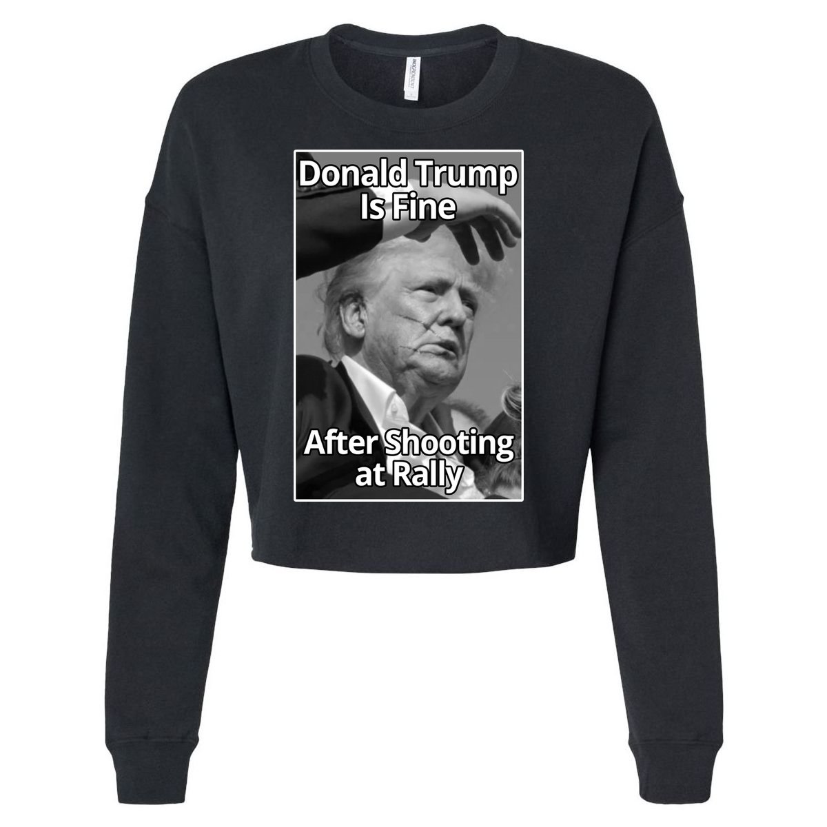 Donald Trump Is Fine After Shooting At Rally Cropped Pullover Crew