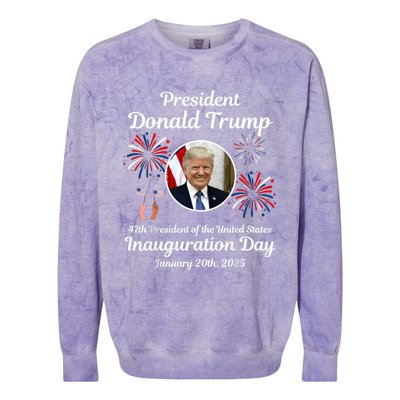 Donald Trump Inauguration Day 2025 Colorblast Crewneck Sweatshirt