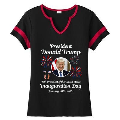 Donald Trump Inauguration Day 2025 Ladies Halftime Notch Neck Tee